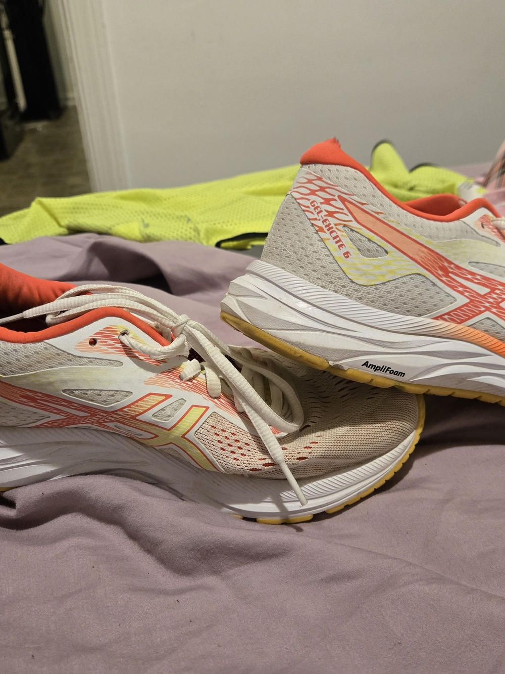 ASICS Women's Neutral Running Shoes in White and Coral